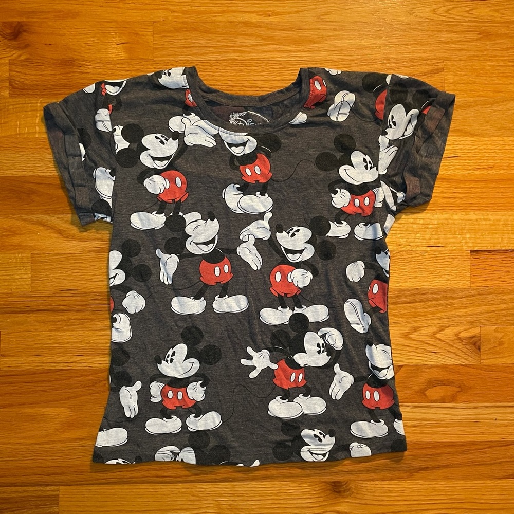 DISNEY Mickey Mouse Tee Shirt with Rolled Sleeves
